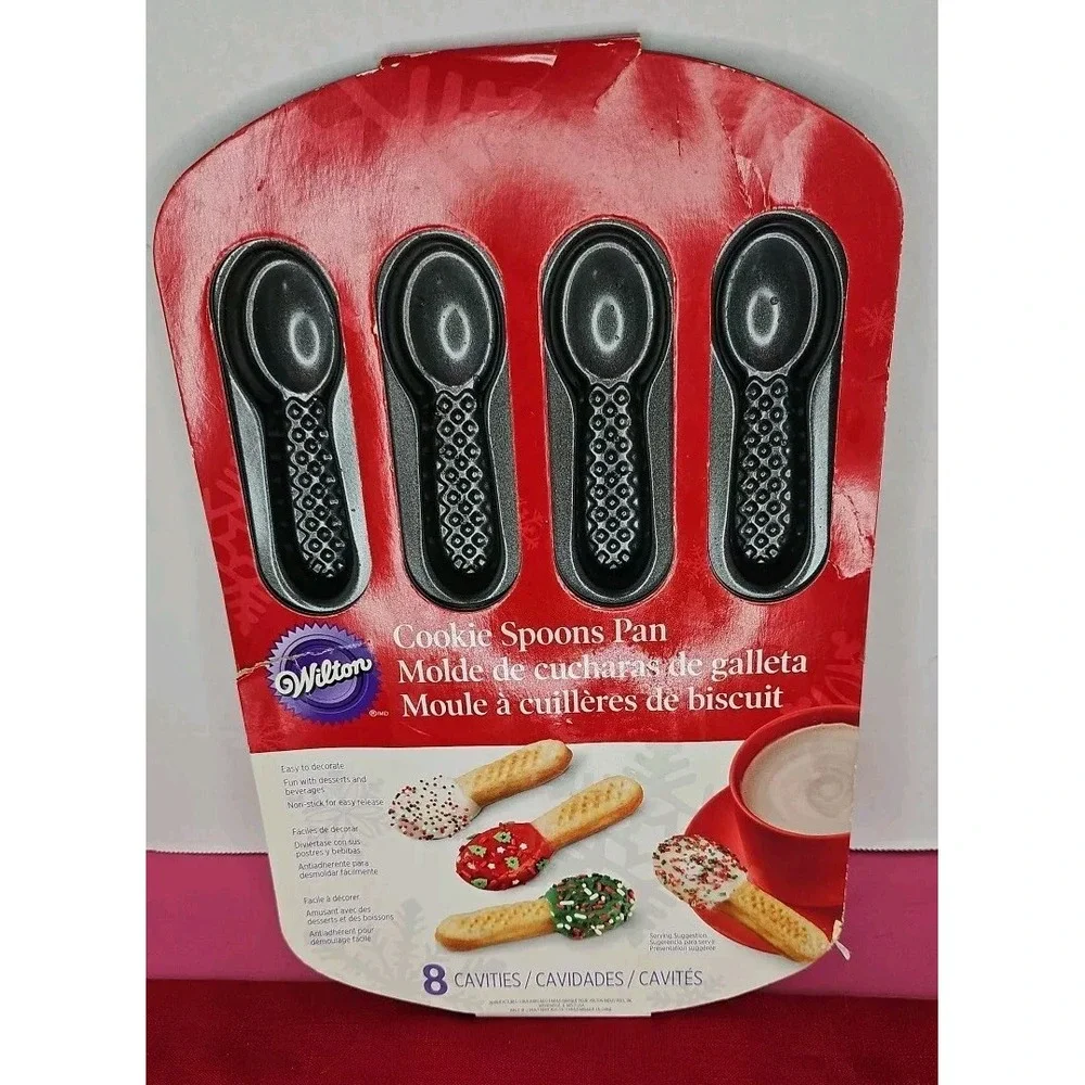 Wilton Cookie Spoons Pan Makes‎ 8 Cookies - new but paper wrap has wear